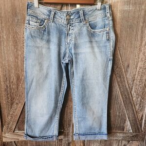 Silver‎ Suki Surplus Capris Women's Size 29 Jeans Thick Stitch Cropped Cuffed